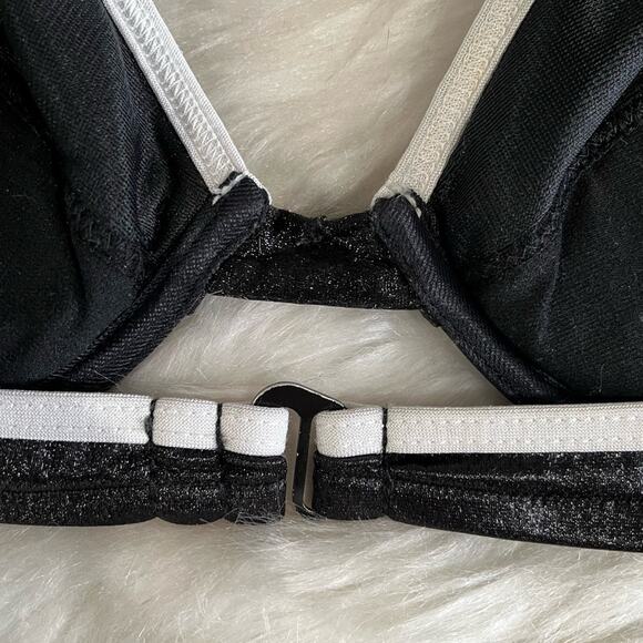 NEW Mossimo Two Tone Contrast Push Up Bikini Bathing Suit Swim Top Black XS NWOT - Picture 8 of 13